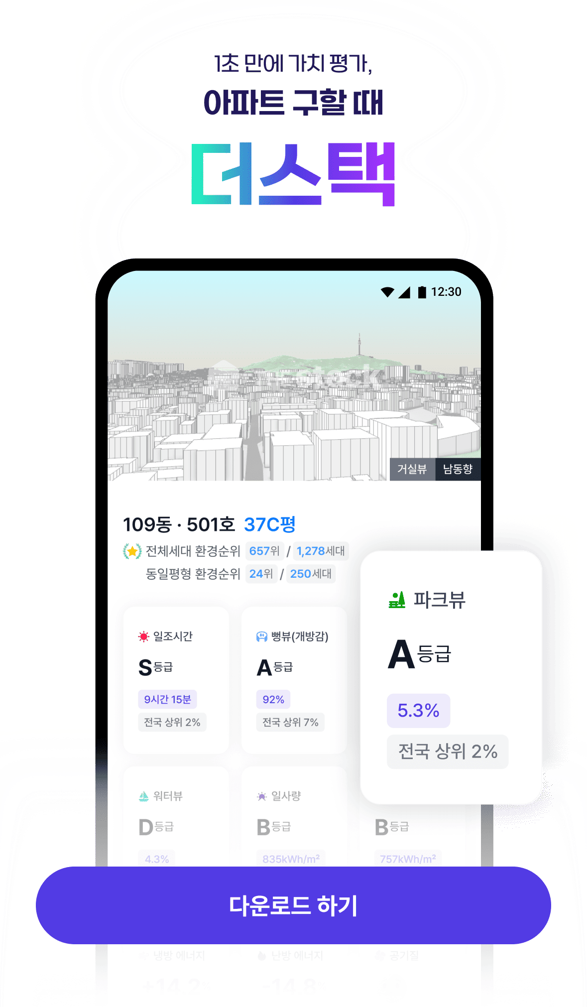 1초 만에 가치 평가, 아파트 구할 때 더스택